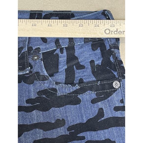True Religion Jeans Mens 28 Blue Camo Relaxed Skinny Mid Rise Stretch Denim - Picture 6 of 15